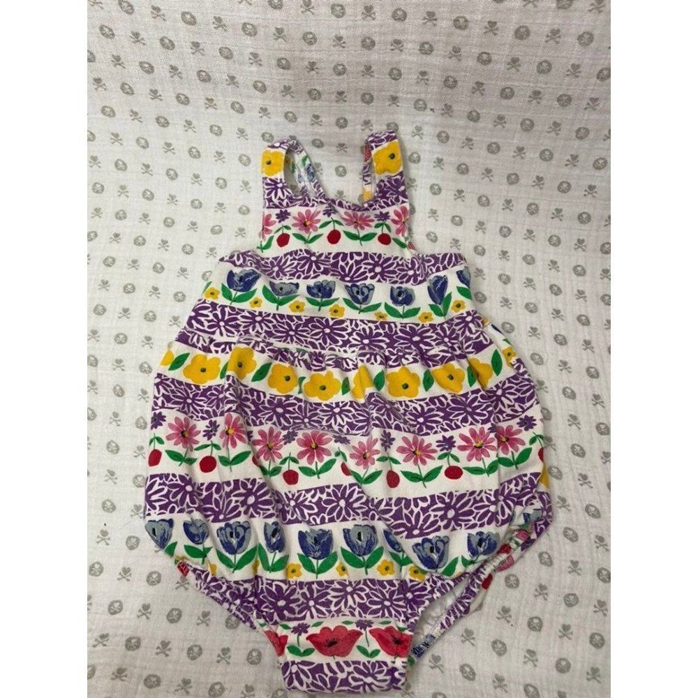 Flap Happy Flowered Diaper Cover Bubble Romper XXL